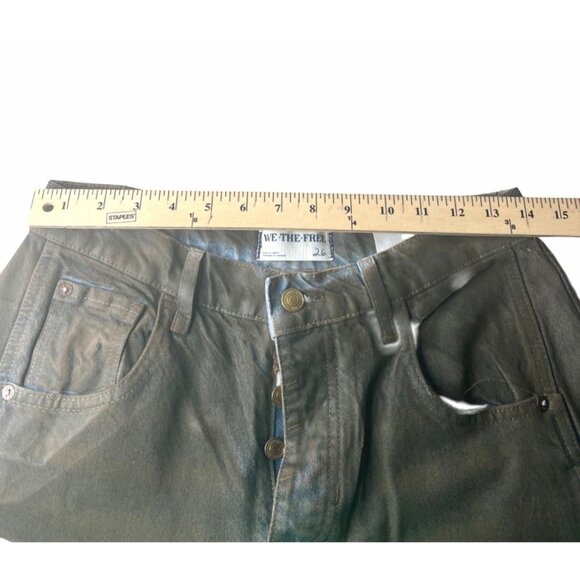 We The Free Good Luck Mid Rise Barrel Pants In Olive Green Womens Size 26 - Picture 8 of 15